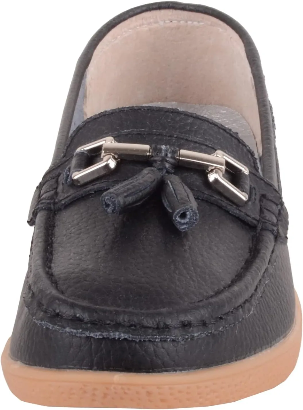 ABSOLUTE FOOTWEAR Womens Slip On Gennuine Leather Tassel Loafer Deck Summer Shoes