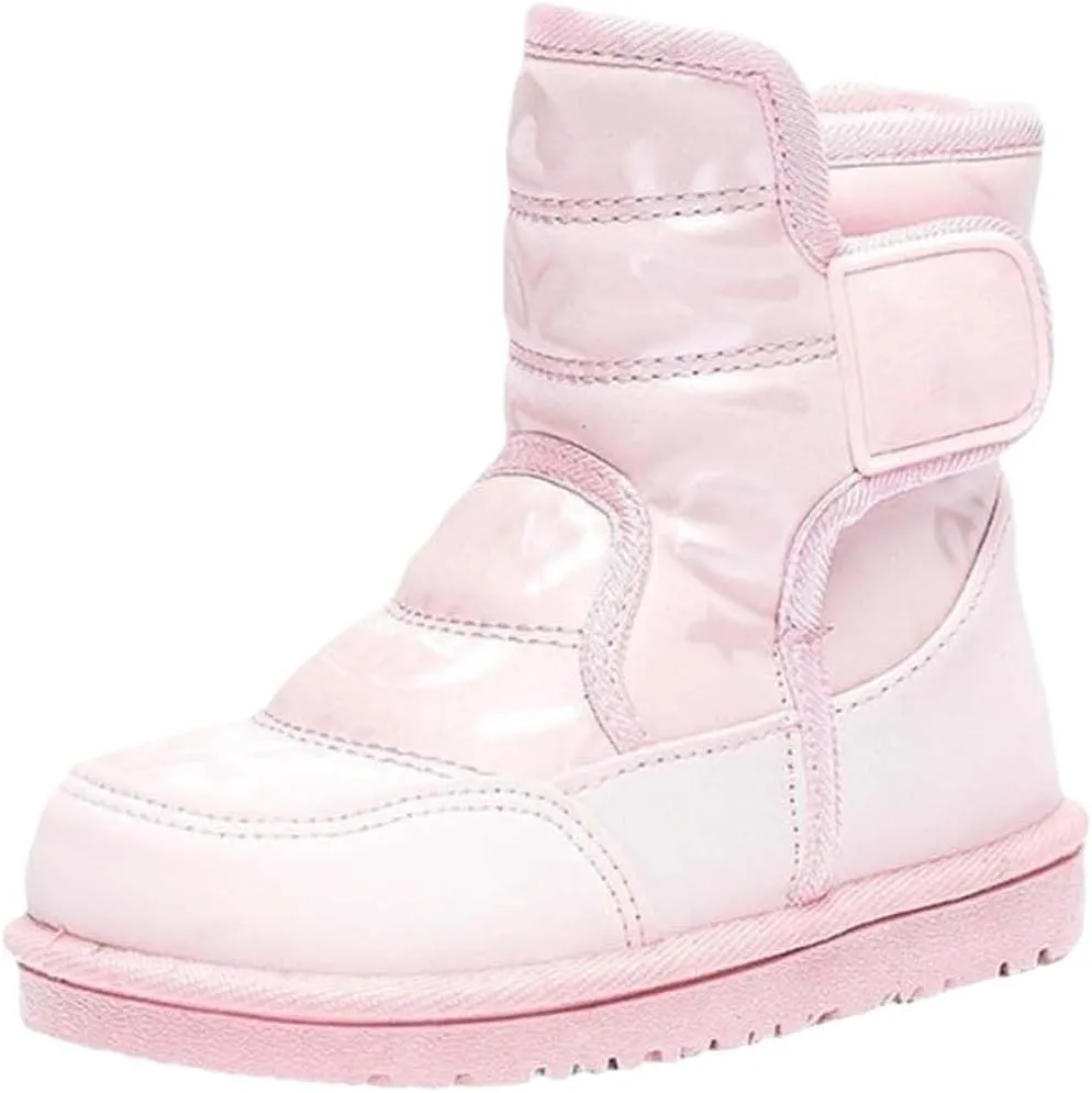 Big Kids Open Toe Snow Booties Childrens Warm Lightweight Comfy Non Slip Ski Shoes Outdoor Flat Chunky Sole Boots