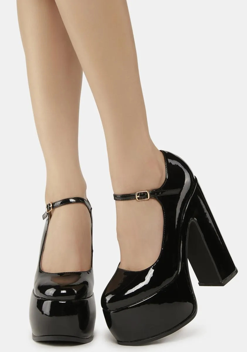 Black Tamsin Platform Heels