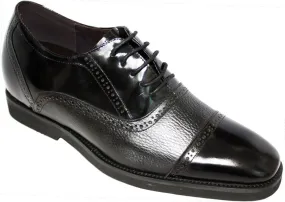 Calden Men's Invisible Height Increasing Elevator Shoes - Black Leather Lace-up Lightweight Formal Dress Oxfords - 2.8 Inches Taller - K320021 - Size 11 D(M) US