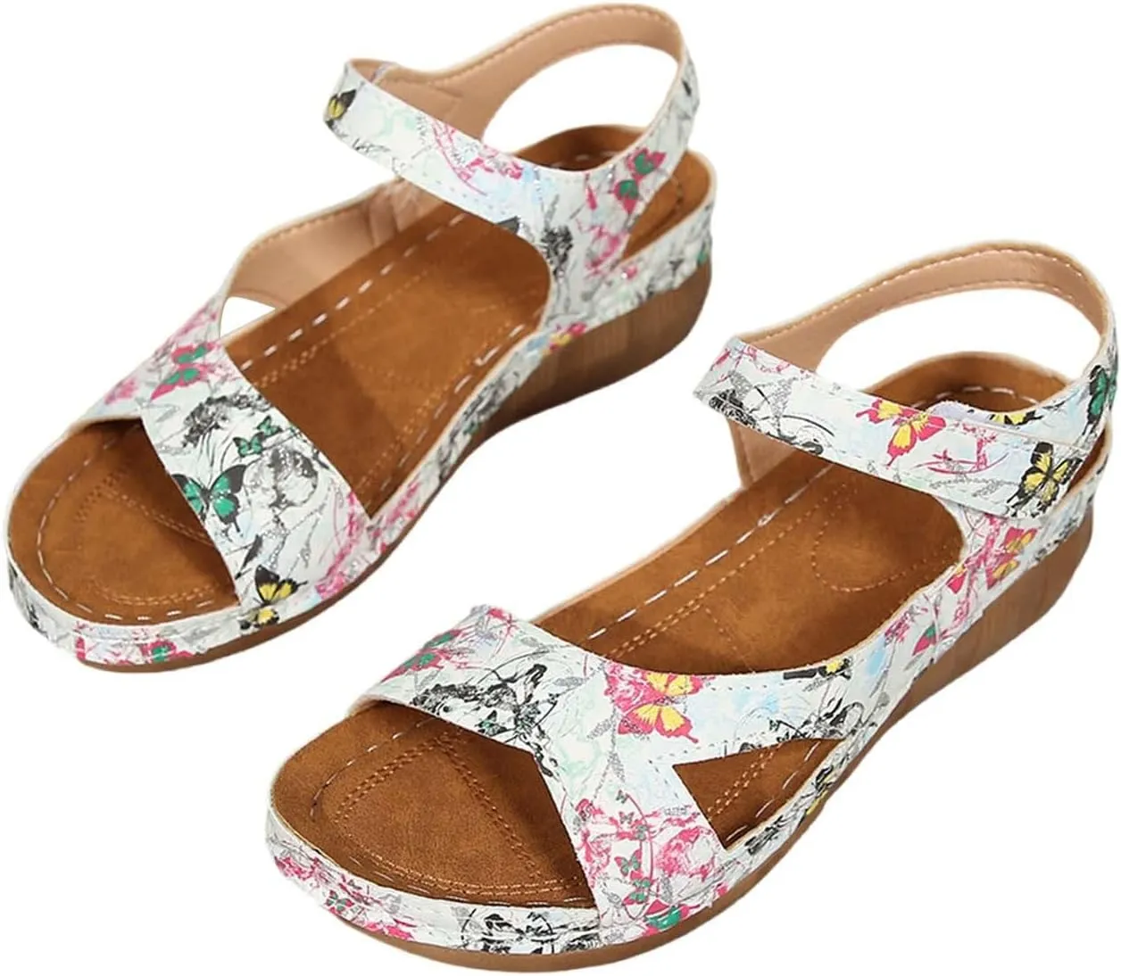 Casual Side Hollow Belt Adhesive Slope Bottom Roman Shoes Summer Fashion Ladies Sandals Walk Pro Sandals for Women
