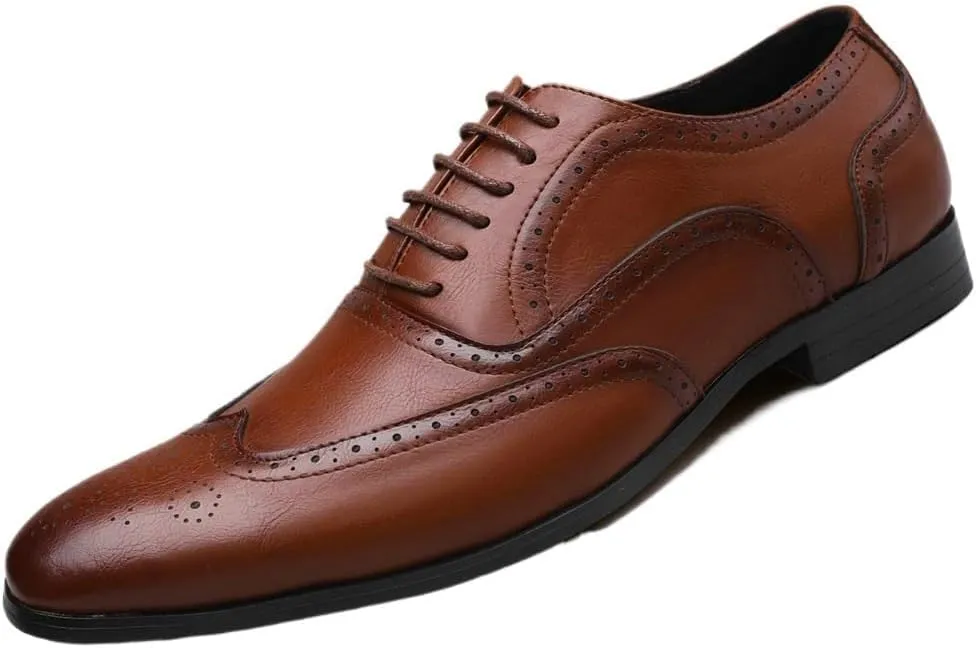 Classic Leather Oxford Shoes for Men Dress Formal Business Loafers Comfortable Pointed Toe Wedding Office Casual Work Footwear