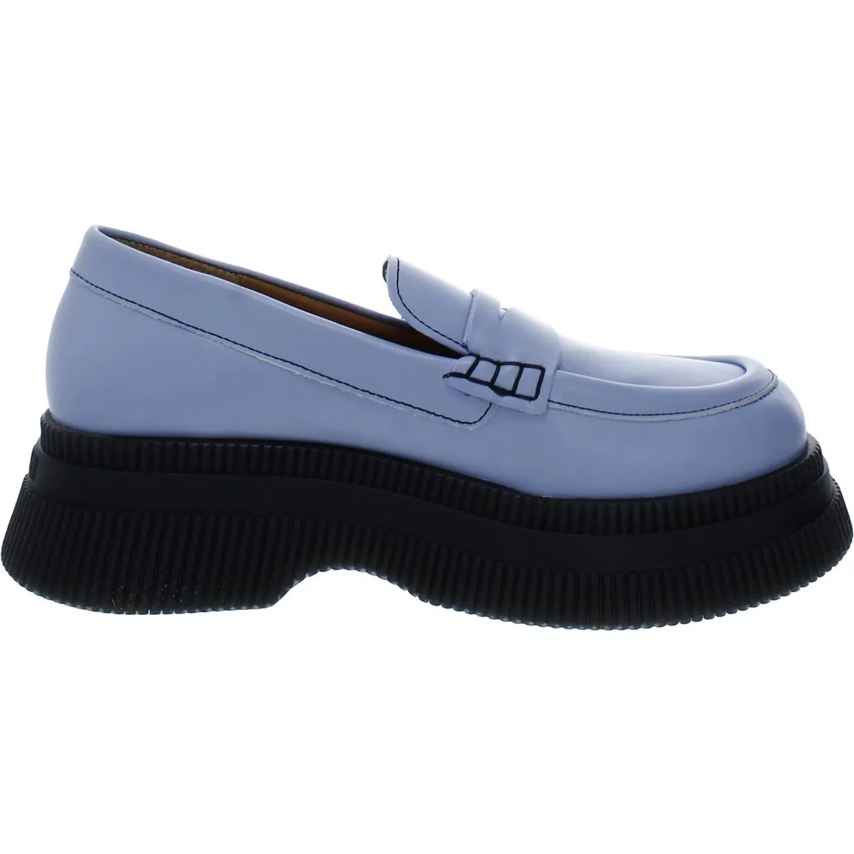 Ganni Womens Creepers Leather Slip-On Loafers