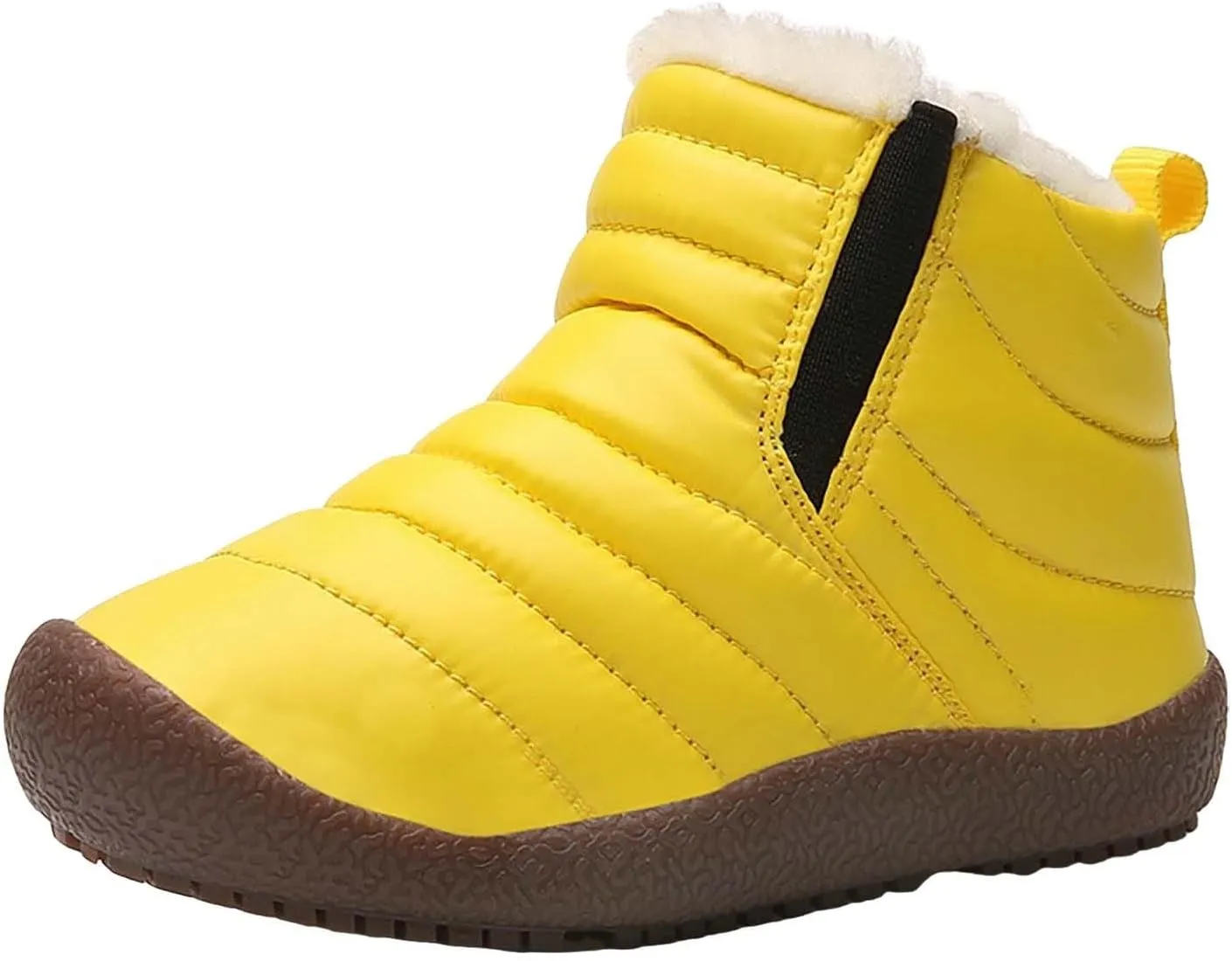 Girls Boys Ankle Snow Boots Faux  Lined Cozy Furry Outdoor Warm Comfortable Non Slip Shoes Winter Solid Flat
