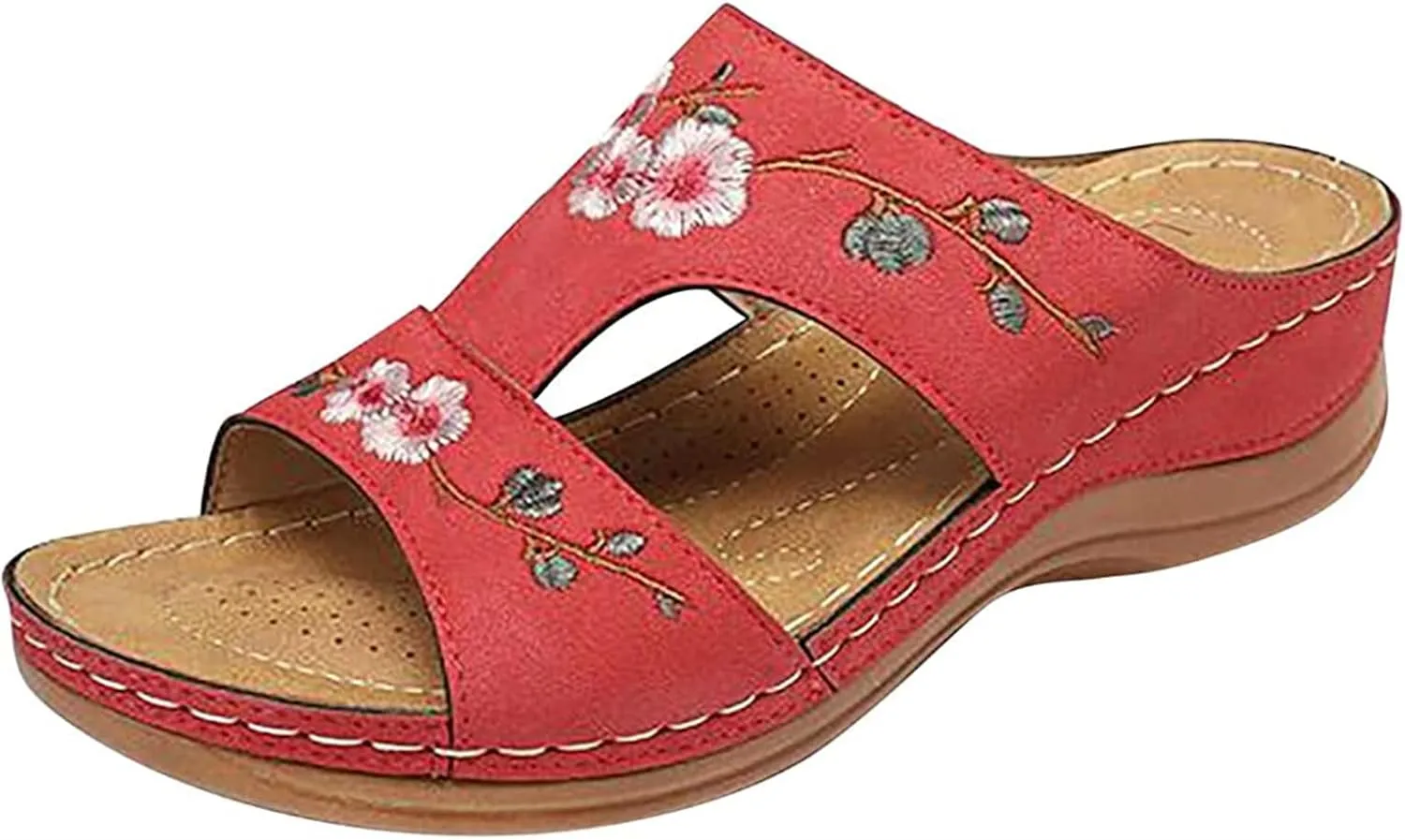 Lausiuoe Comfortable Orthopedic Sandals For Women Dressy Summer Comfortable Arch Support Open Toe Orthotic Slides Flip Flops