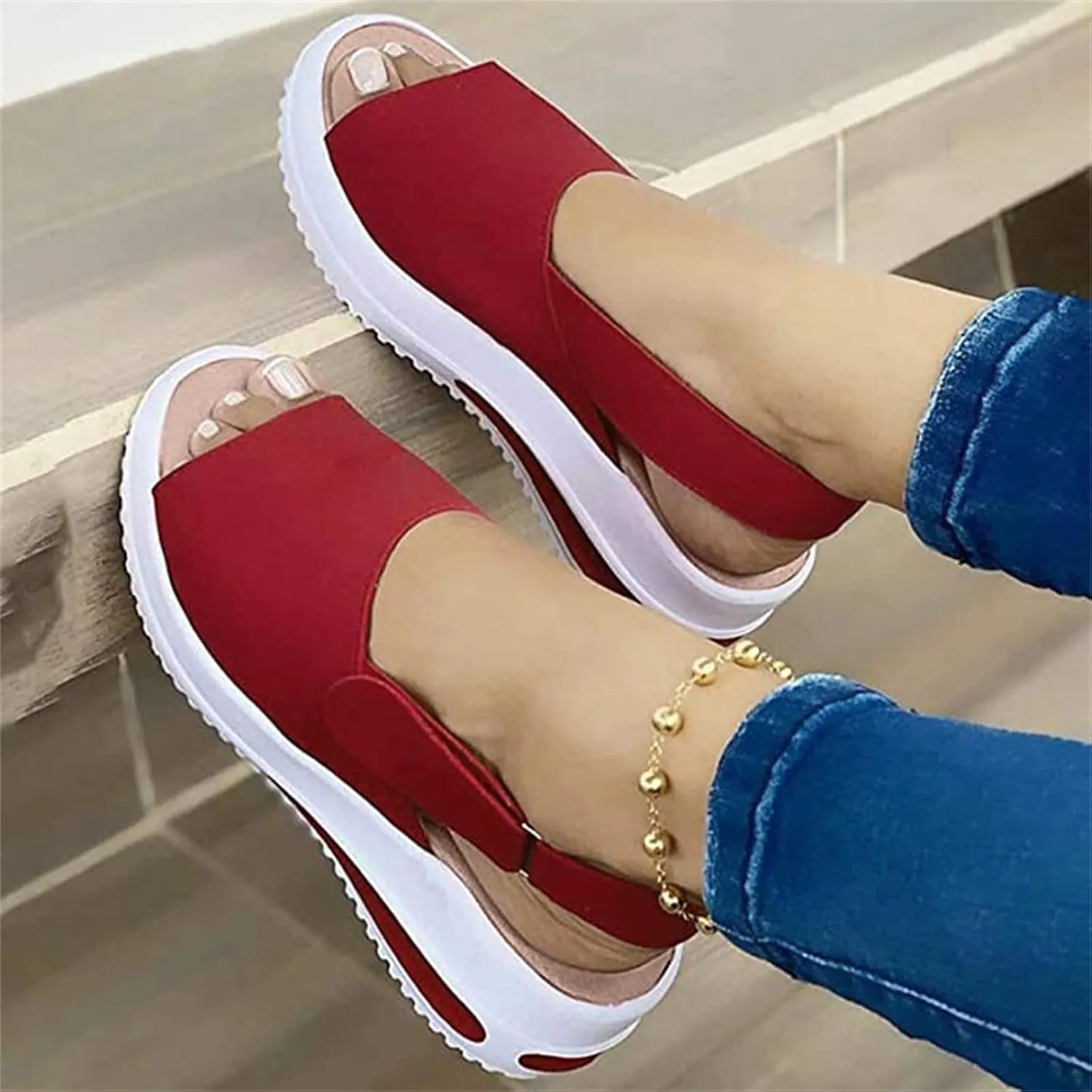 Lausiuoe Hiking Sandals Women Waterproof Lightweight Casual Summer Water Sandals with Arch Support Insole Outdoor Shoes