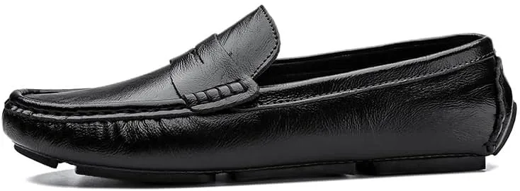 Men's Loafers Round Toe Vegan Leather Penny Driving Loafers Lightweight Comfortable Anti-Slip Walking Slip-on