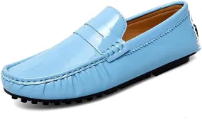 Men's Loafers Shoes Round Toe Leather Driving Penny Loafers Lightweight Comfortable Flexible Outdoor Slip On