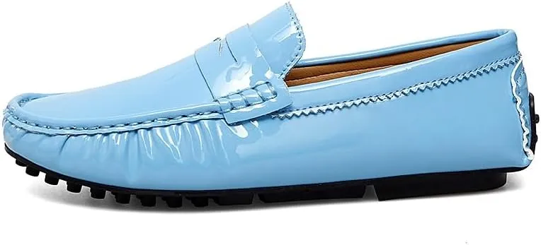 Men's Loafers Shoes Round Toe Leather Driving Penny Loafers Lightweight Comfortable Flexible Outdoor Slip On