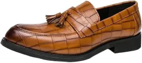 Mens Loafers Slip On Pointed Toe Tassel Dress Shoes Lightweight Comfortable Casual Wedding Loafers