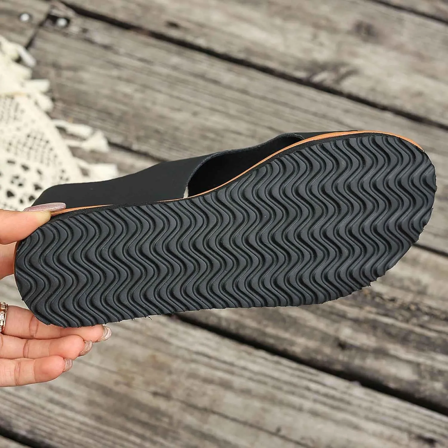 Posh Sandals Women Comfort Flat Summer Shoes Vintage Flip Flops Sandals for Women with Small Heel