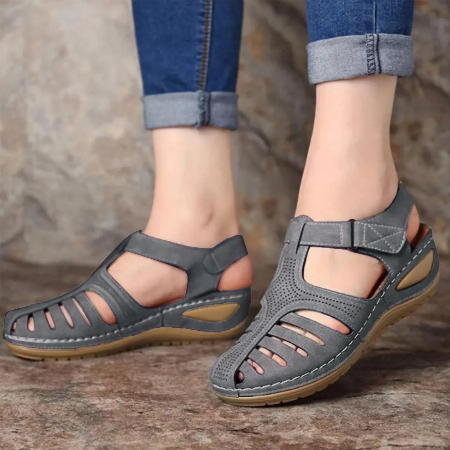 SBGMoSJ Ortho Dressy Sandals for Women Womens Orthopedic Flip Flops Wide Womens Summer Shoes White Women Comfort Sandals Walking Shoes Women Office Comfortable Sandals Women Huarache